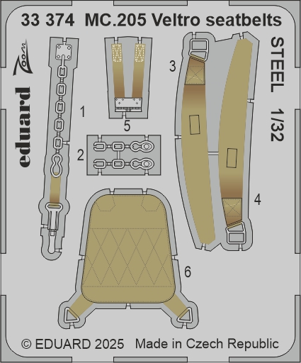 1/32 MC.205 Veltro seatbelts STEEL (ITAL)