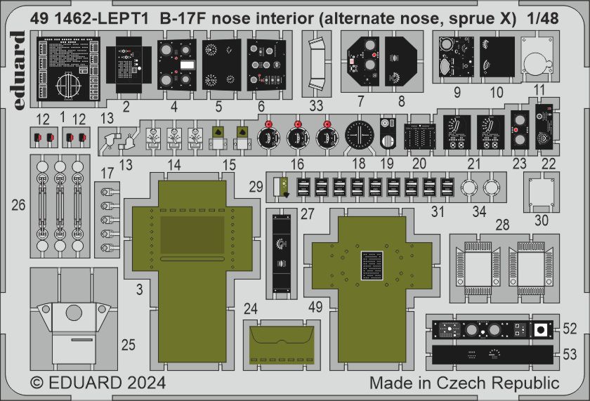 SET B-17F nose interior (alternate nose, sprue X) 