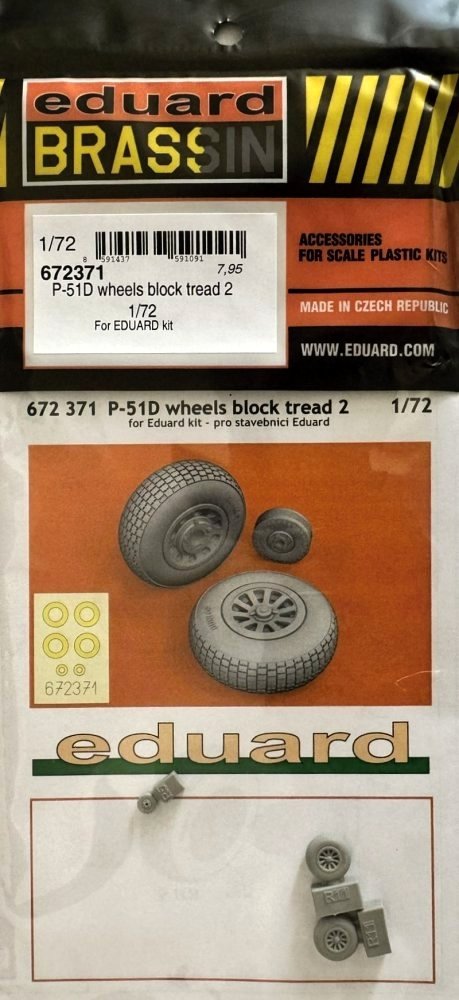 BRASSIN 1/72 P-51D wheels block tread 2 (EDU)