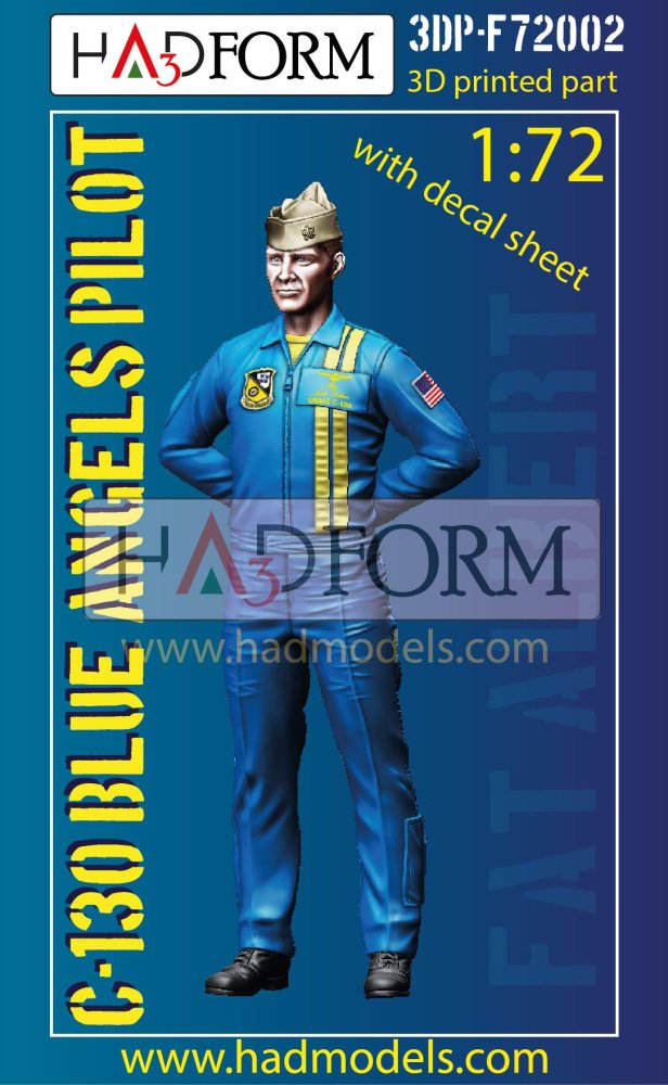 1/72 C-130 Blue Angels Pilot (3D-Printed w/ decal)