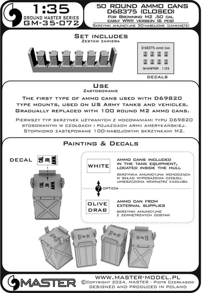 1/35 Early small (50 round) ammunition cans CLOSED