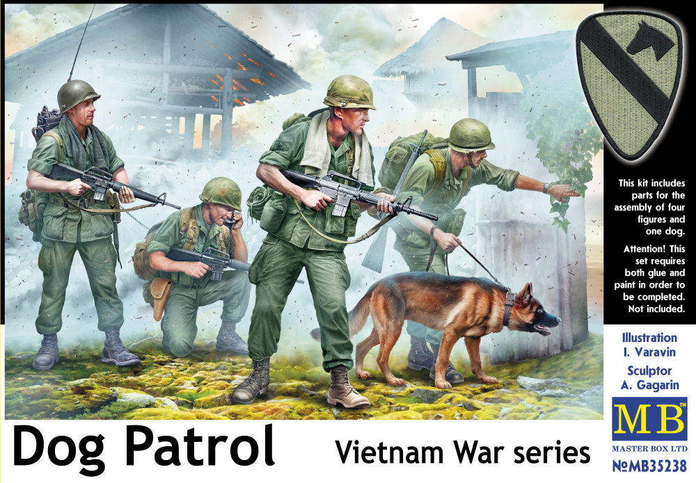 1/35 Dog Patrol, Vietnam War Series (4 fig. & dog)