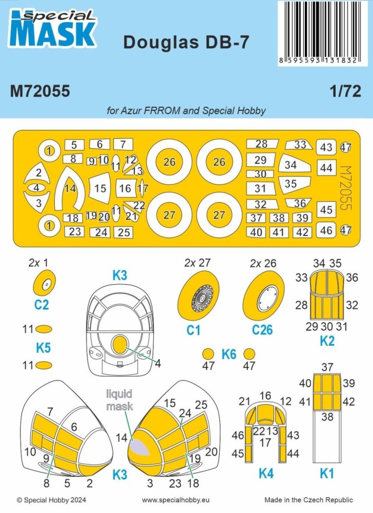 1/72 Mask for Douglas DB-7 (SP.HOBBY)