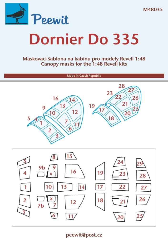 1/48 Canopy mask Do 335 'Pfeil' A1 & A12 (REV)