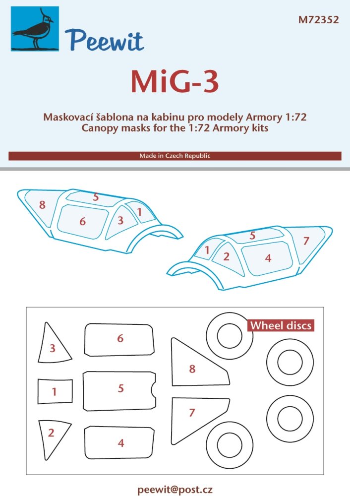 1/72 Canopy mask MiG-3 (ARMORY)