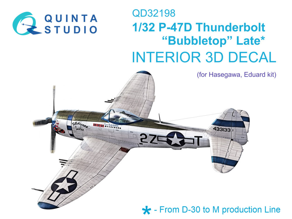 1/32 P-47D Thunderbolt Bubbletop Late 3D&col.Int.