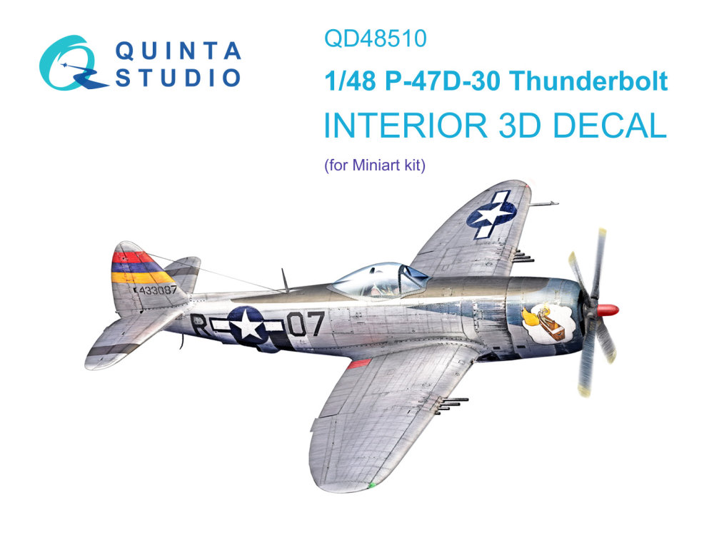 1/48 P-47 D-30 3D-Printed&col.Interior (MINA)