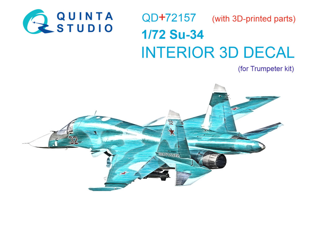 1/72 Su-34 3D-Print.&col.Interior (TRUMP) w/ resin