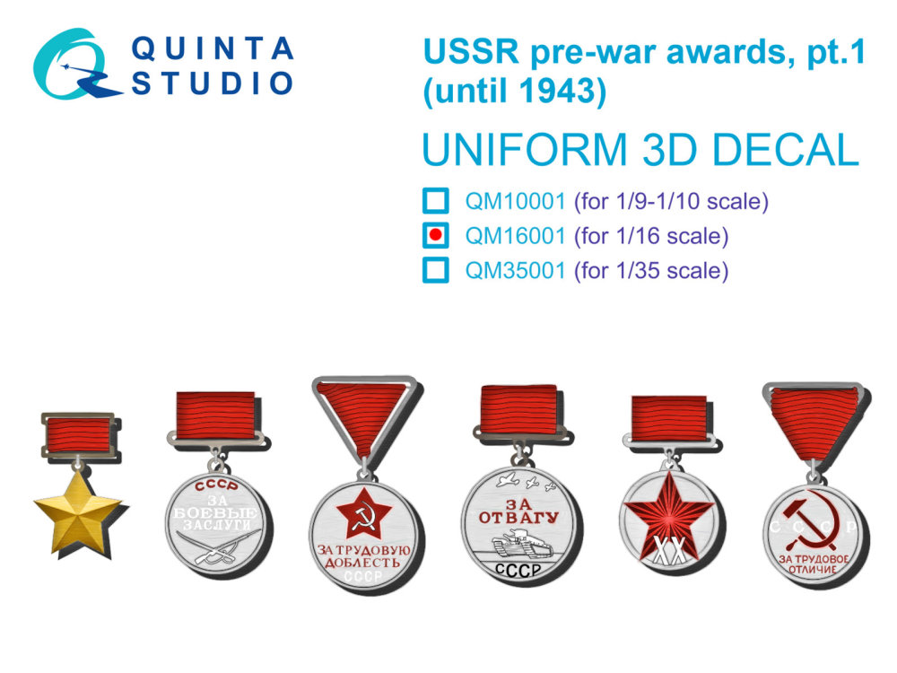 1/16 USSR pre-war awards, pt1 (until 1943)