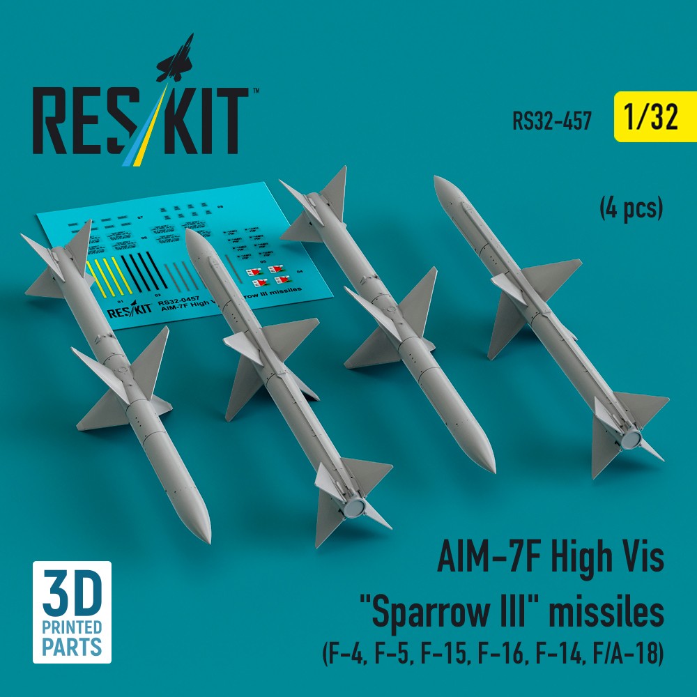 1/32 AIM-7F High Vis 'Sparrow III' missiles (4 pcs