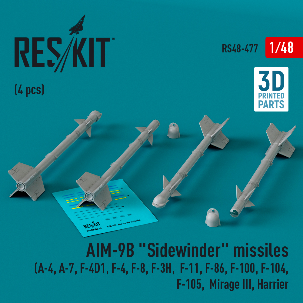 1/48 AIM-9B 'Sidewinder' missiles (4 pcs.)