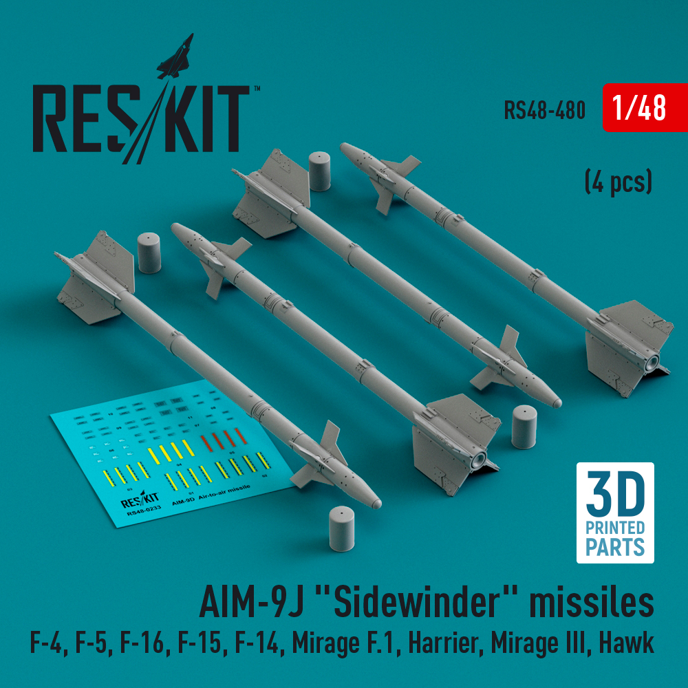 1/48 AIM-9J 'Sidewinder' missiles (4 pcs.)