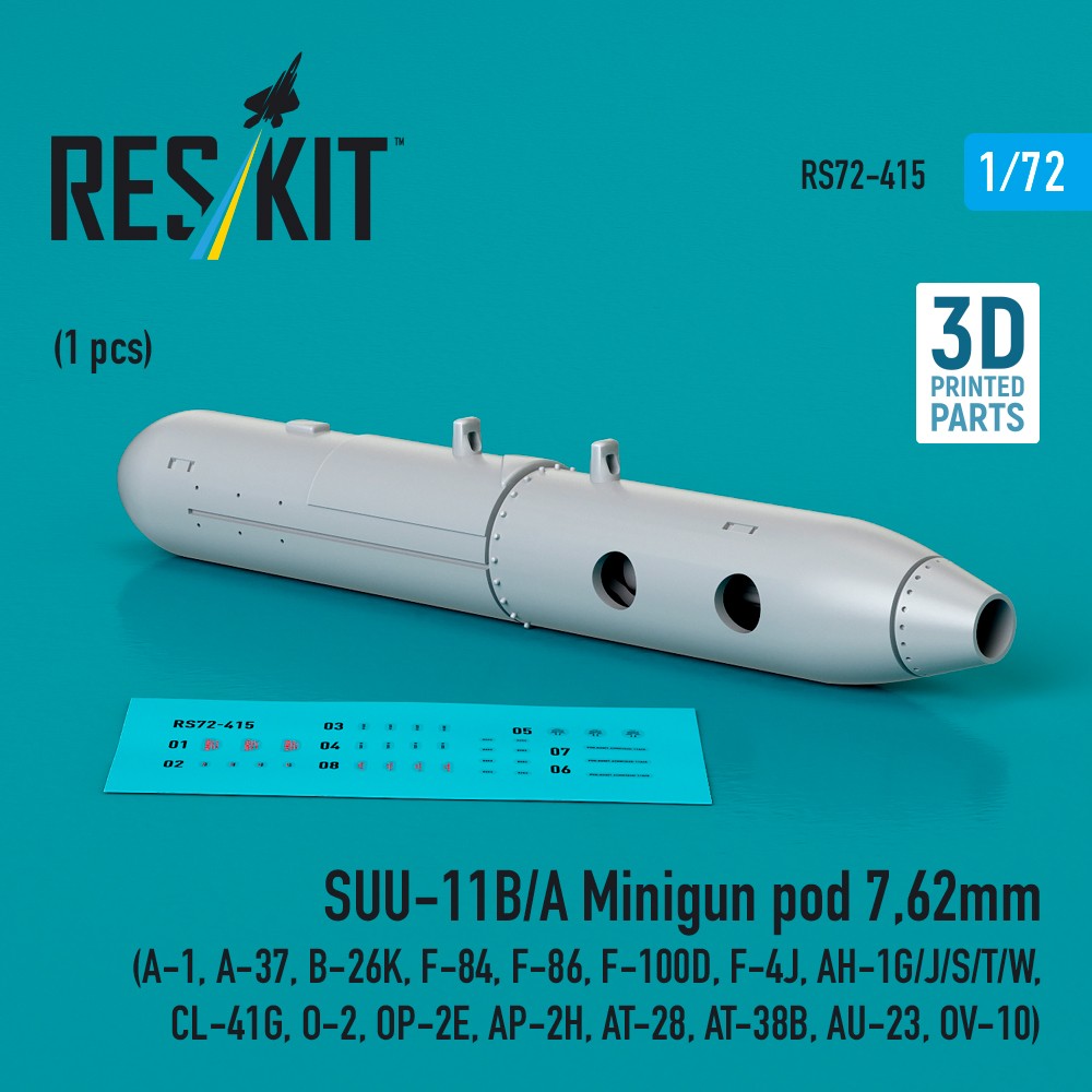 1/72 SUU-11B/A Minigun pod 7,62mm (1 pc.)